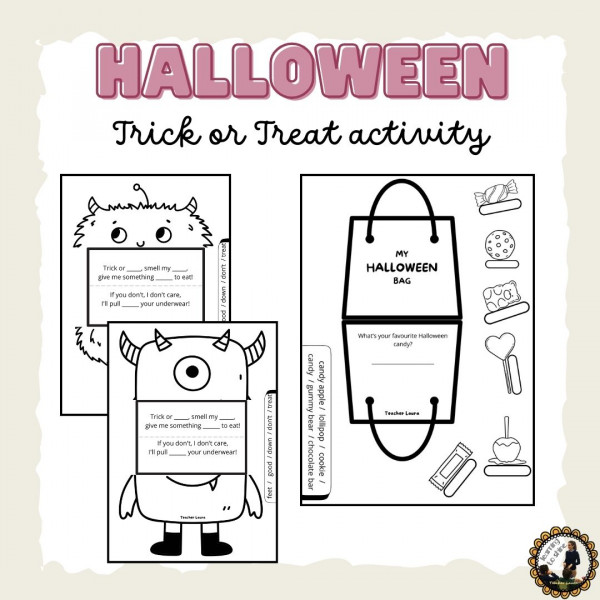 TRICK OR TREAT: RHYME, BAG AND CANDIES TO PLAY