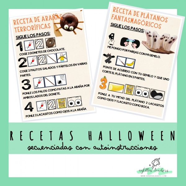 Receta secuenciadas de snacks de Halloween