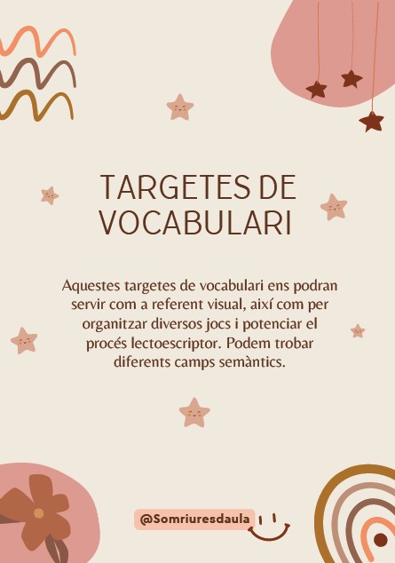 Targetes de vocabulari (imatge + paraula)