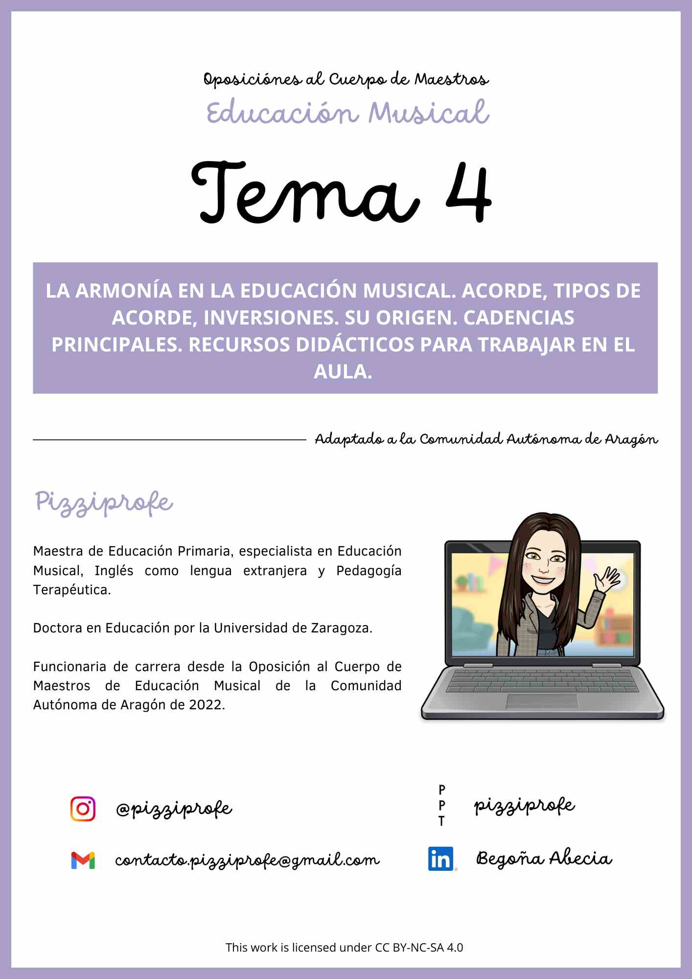 Tema 4 - Oposición al Cuerpo de Maestros de Educación Musical - Aragón Autora: pizziprofe