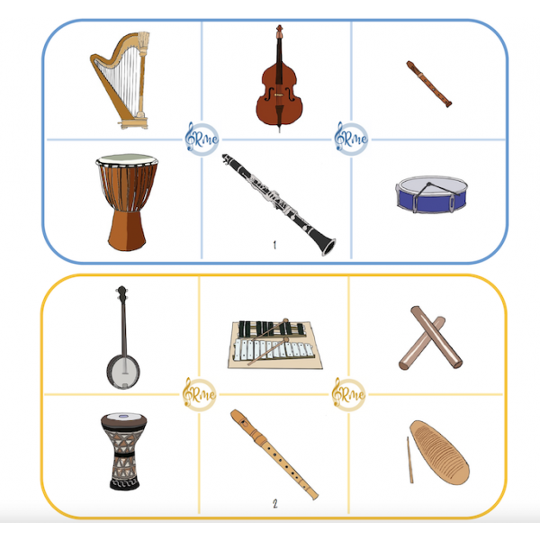 Bingo d'instruments il·lustrat (Joc Musical)