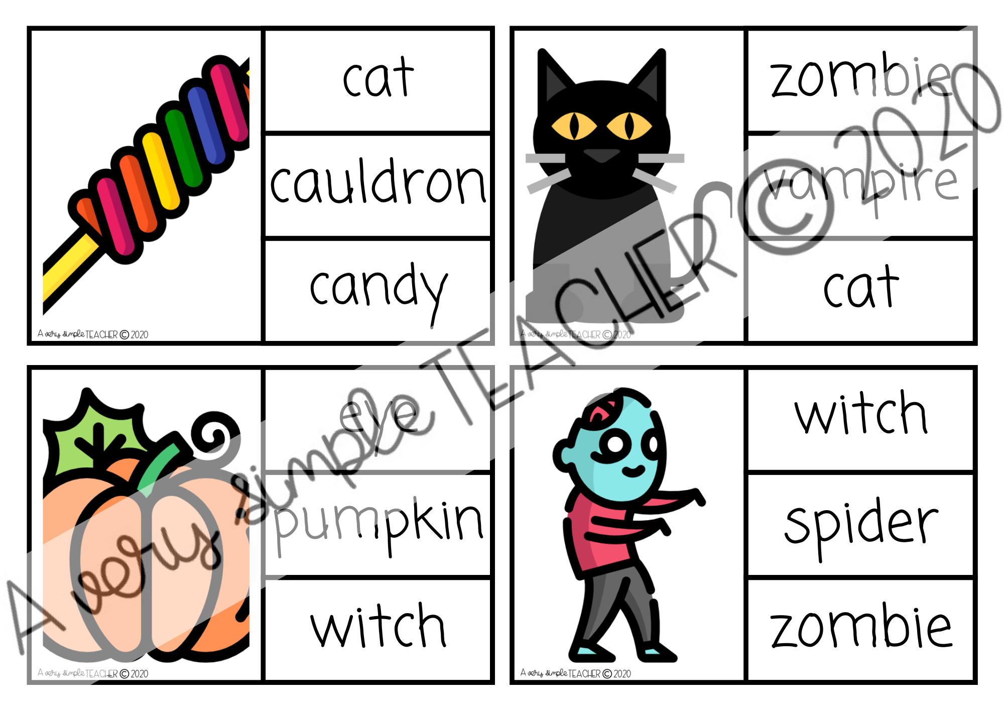 HALLOWEEN: Clip cards & recording sheets