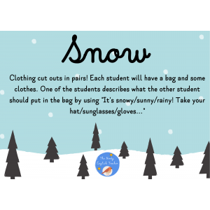 Christmas clothes game, based on picturebook "Snow" by Sam Usher