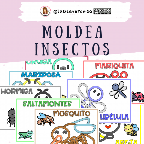 Modela con plastilina insectos / Spring Playdough mats (insects)