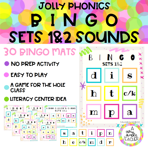 JOLLY PHONICS Bingo Sets 1&2 sounds