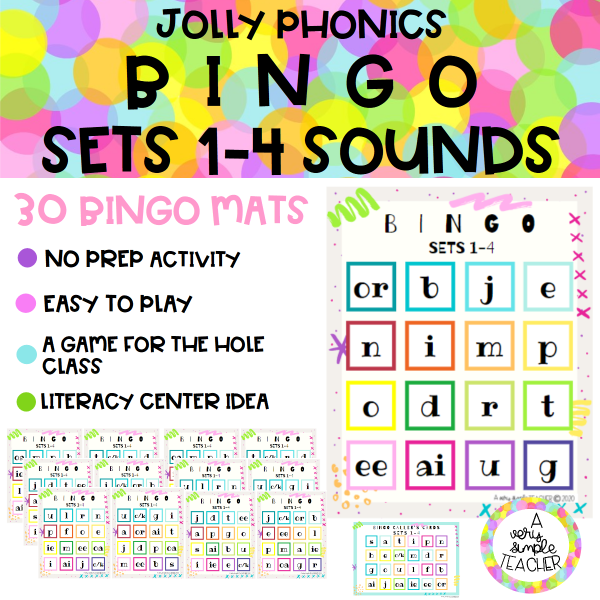 JOLLY PHONICS Bingo Sets 1-4 sounds