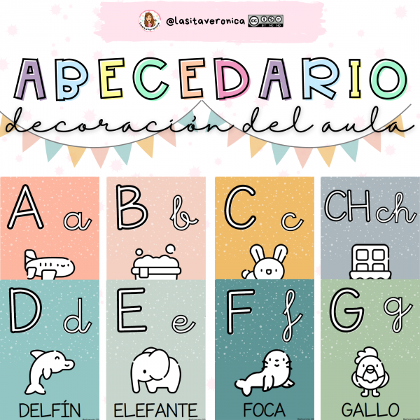 Carteles del abecedario relajantes / Calm alphabet posters. Español