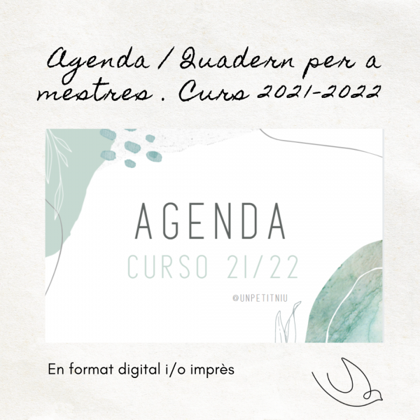 Agenda / Quadern per a mestres 2021-2022 . En format digital i/o imprès