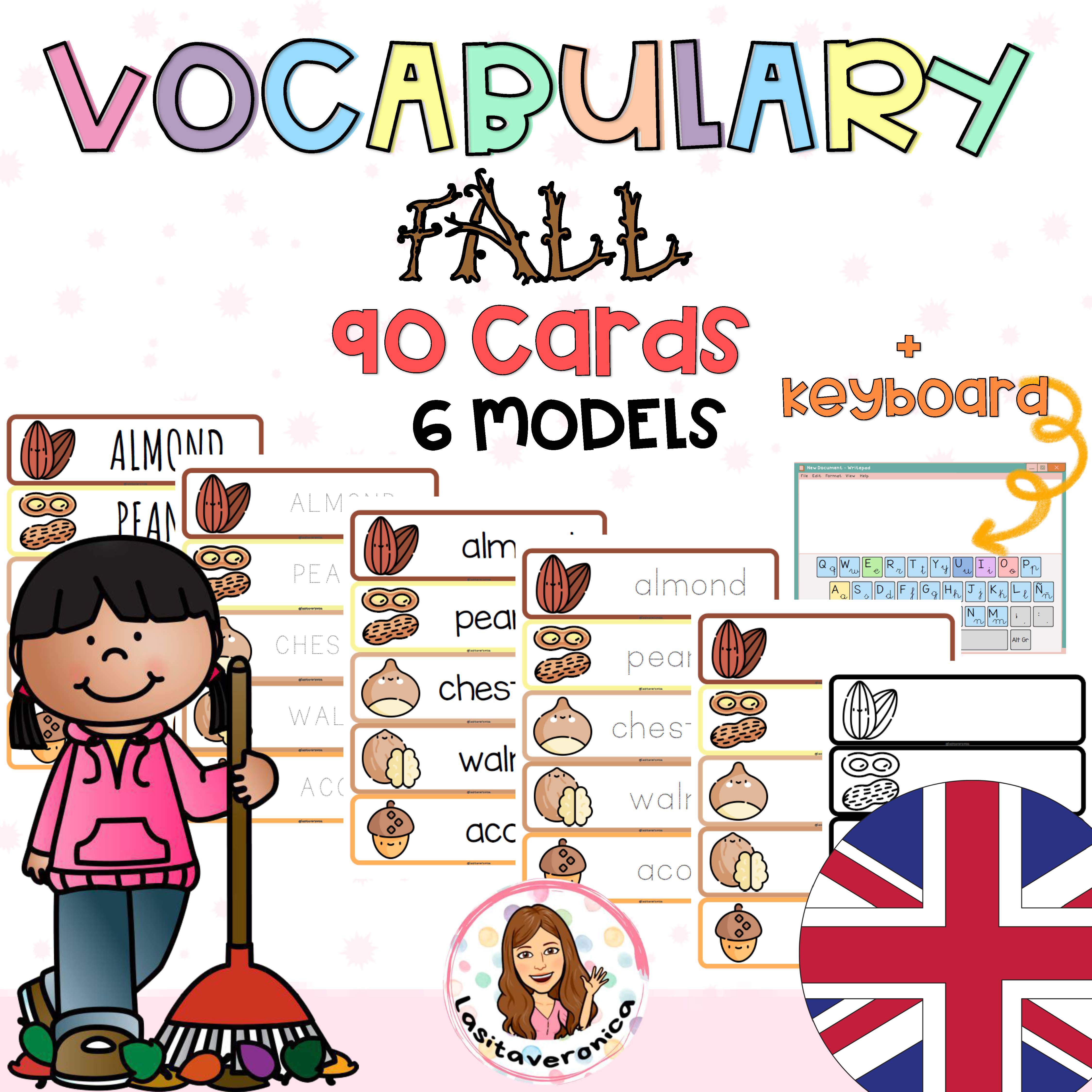Fall vocabulary + KEYBOARD. English