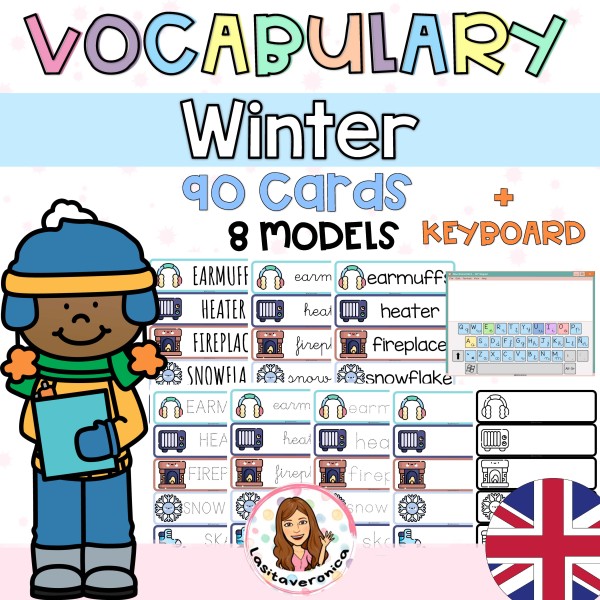 Vocabulario invierno / Winter vocabulary + TECLADO/KEYBOARD. English
