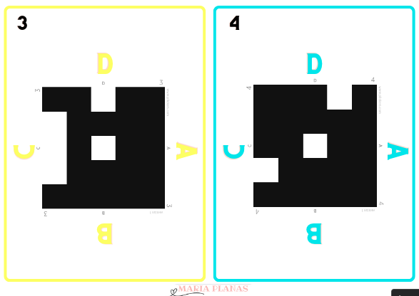 Profes Papel Tijera Plantillas Plickers Plantillas Adaptadas En Ocho Colores Y Letras M S