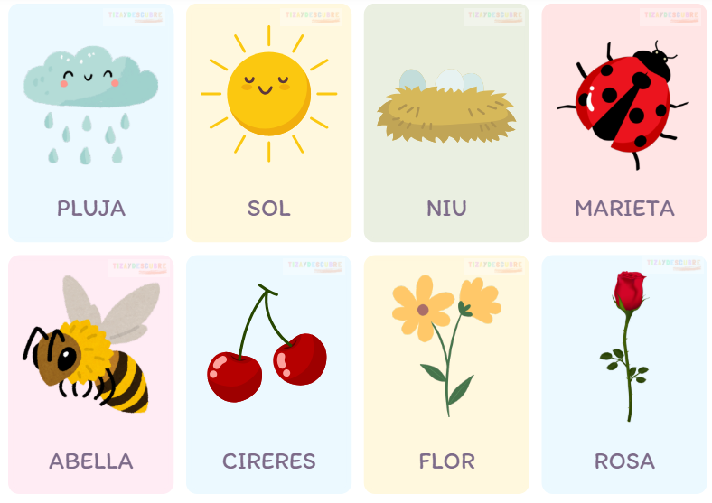 VOCABULARIO TARJETAS PRIMAVERA