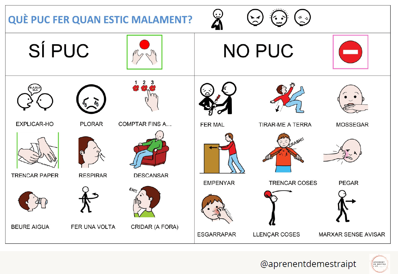 TEA_Taulell autoregulació conducta aula Sí/No puc fer pictos ARASAAC