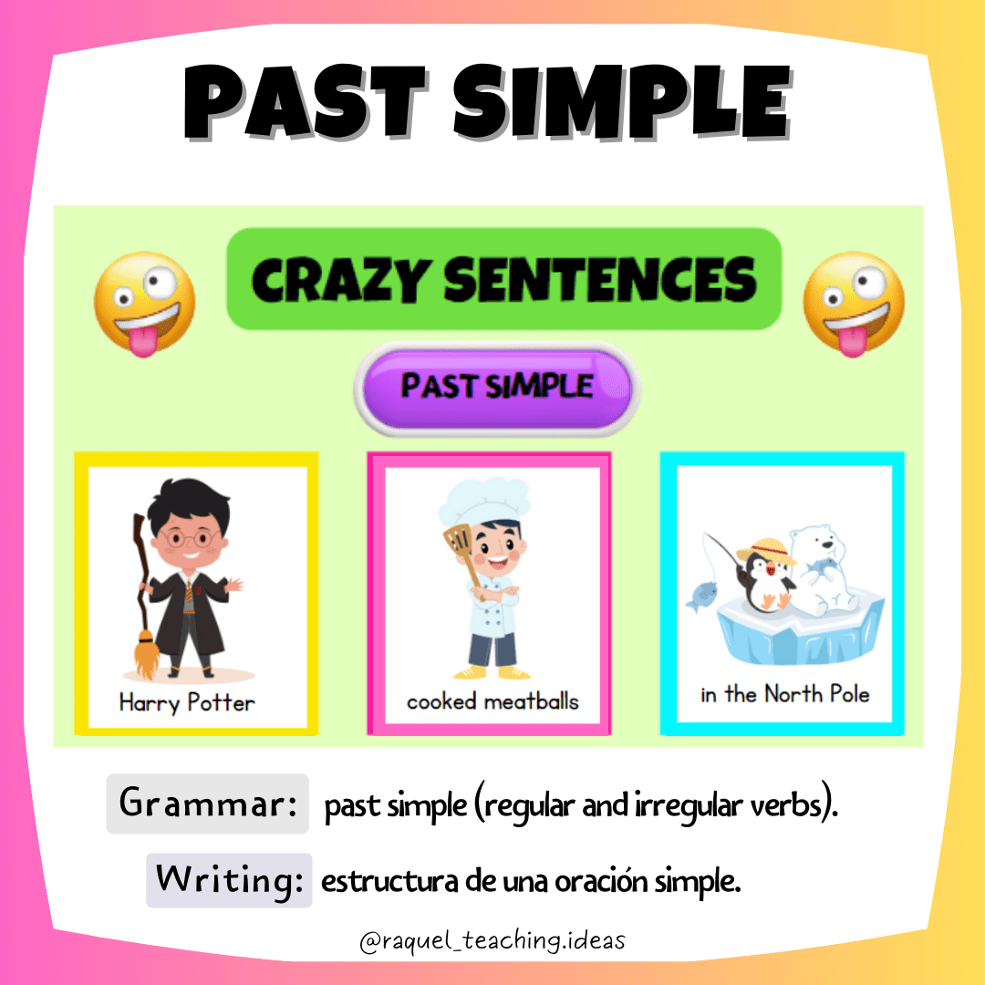 Past simple. Crazy sentences.