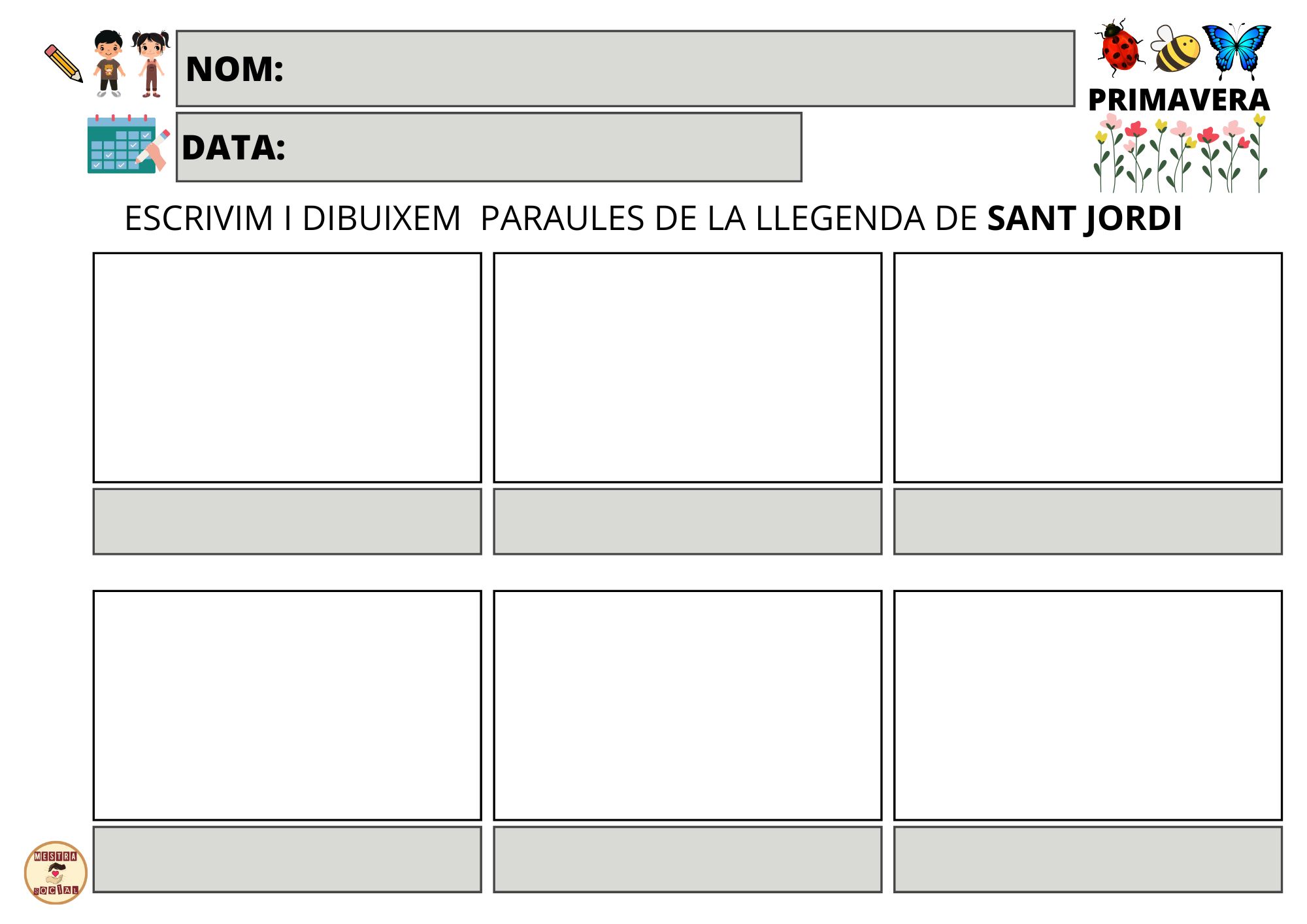 DIBUIXAR I ESCRIURE PARAULES DE SANT JORDI