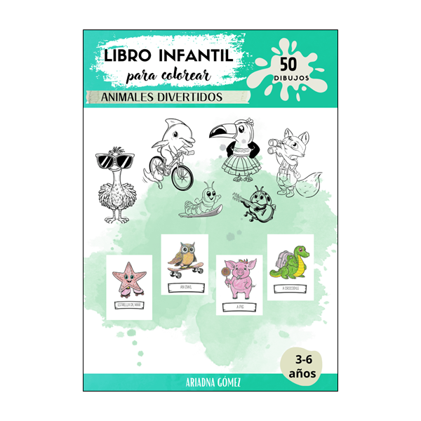 Libro colorear animales divertidos de todo el mundo