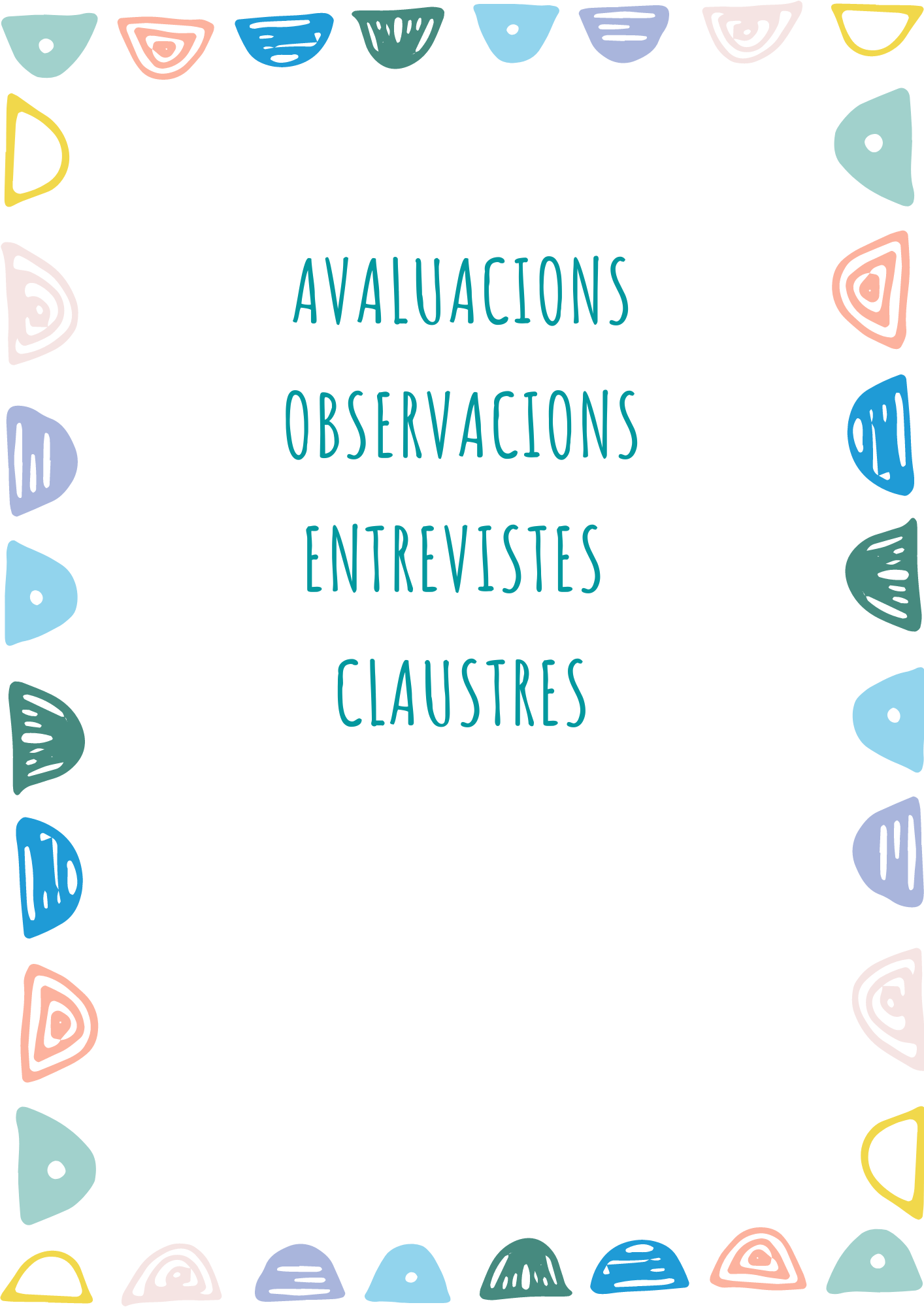 QUADERN AVALUACIONS EDUCACIÓ INFANTIL