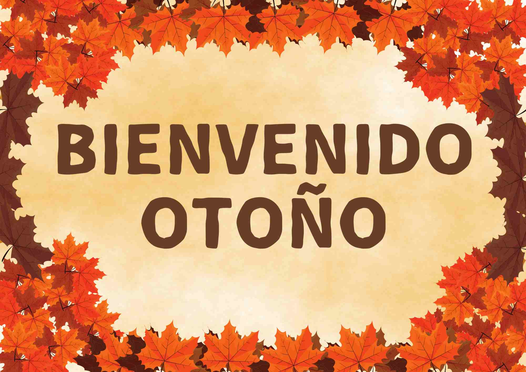 Profes Papel Tijera cartel bienvenido otoño