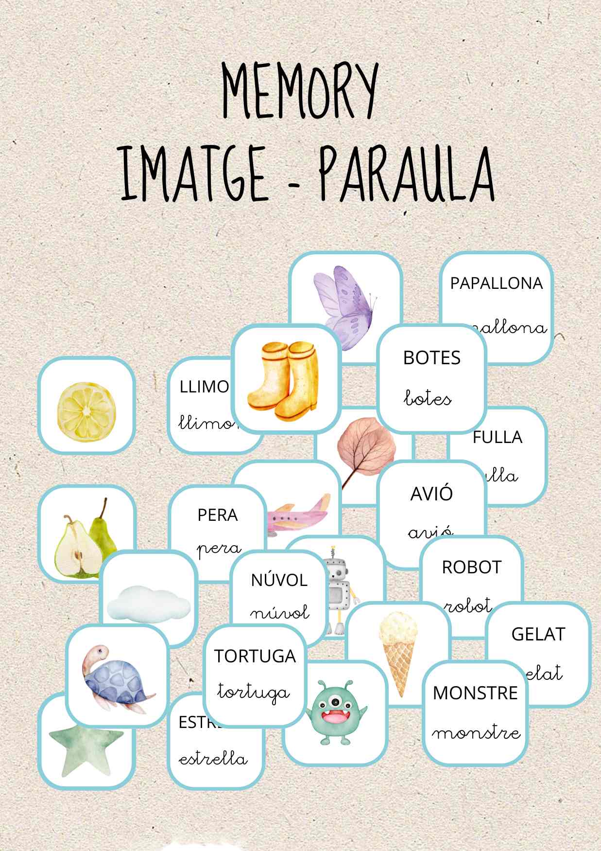 Memory imatge - paraula català