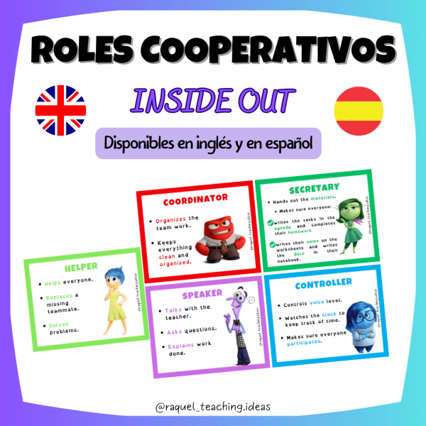 Roles cooperativos "Del Revés/Inside Out" (inglés y castellano)