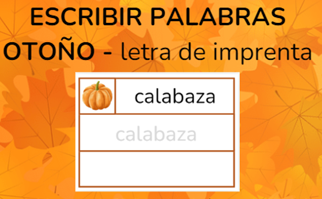 Escribir palabras OTOÑO - imprenta