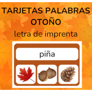 Tarjetas palabras otoño - imprenta