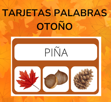 Tarjetas palabras otoño