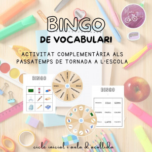 Bingo interactiu amb vocabulari de tornad a l'escola