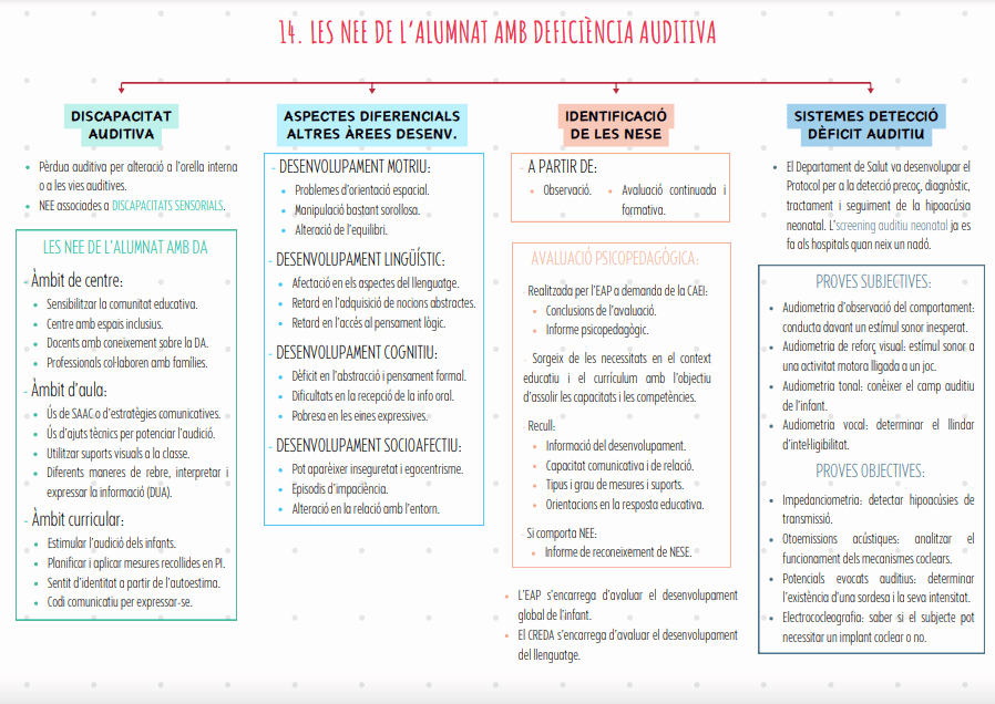 Esquema tema 14 oposicions de pedagogia terapèutica