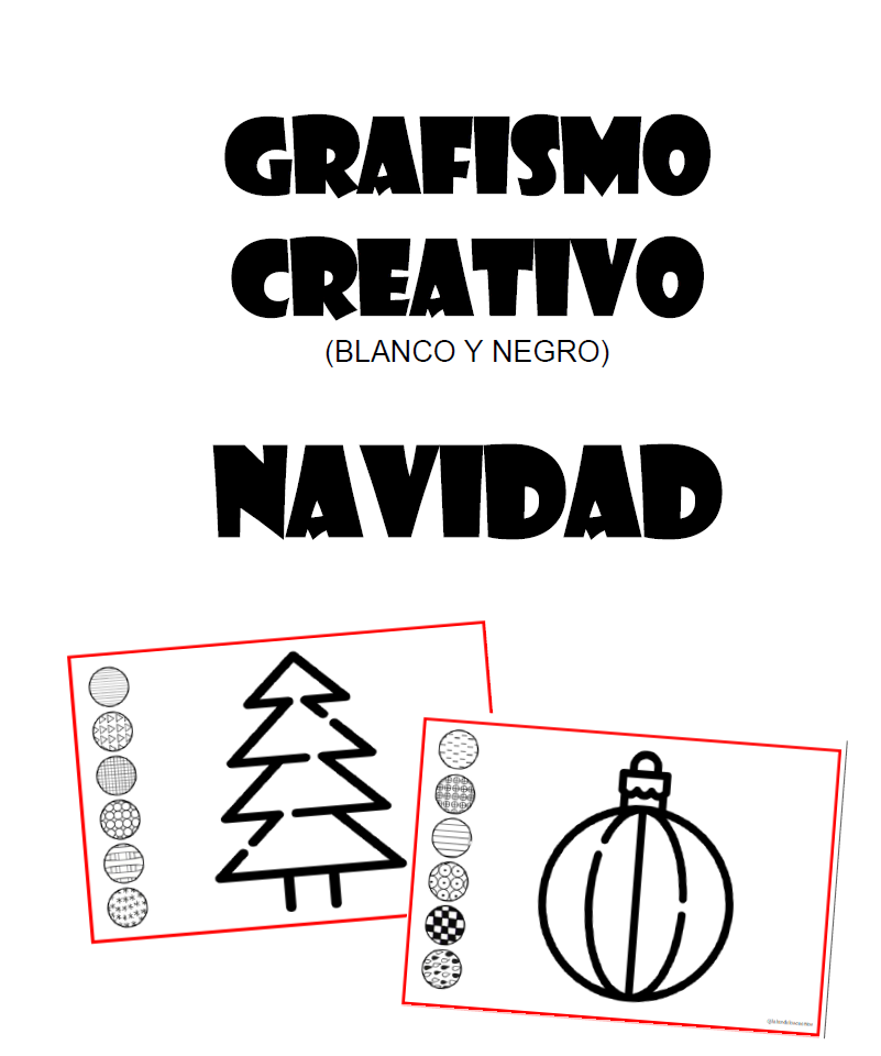 Grafismo creativo en blanco y negro - navidad