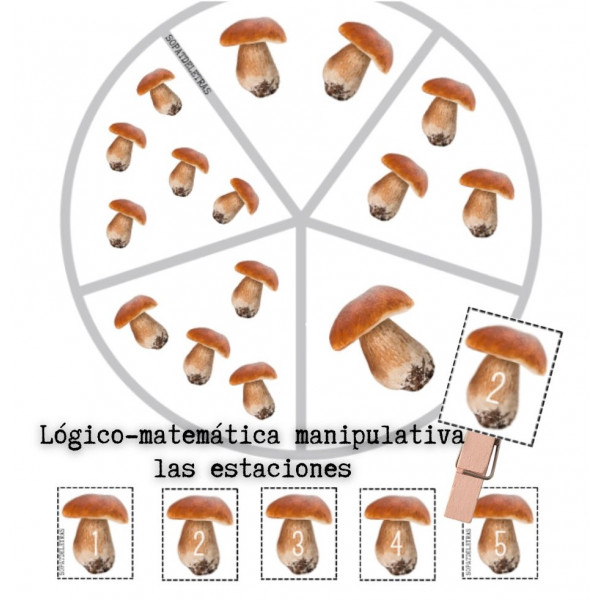 Lógico-matemática manipulativa pinzas de las estaciones