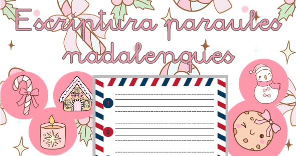 Escritura palabras de Navidad