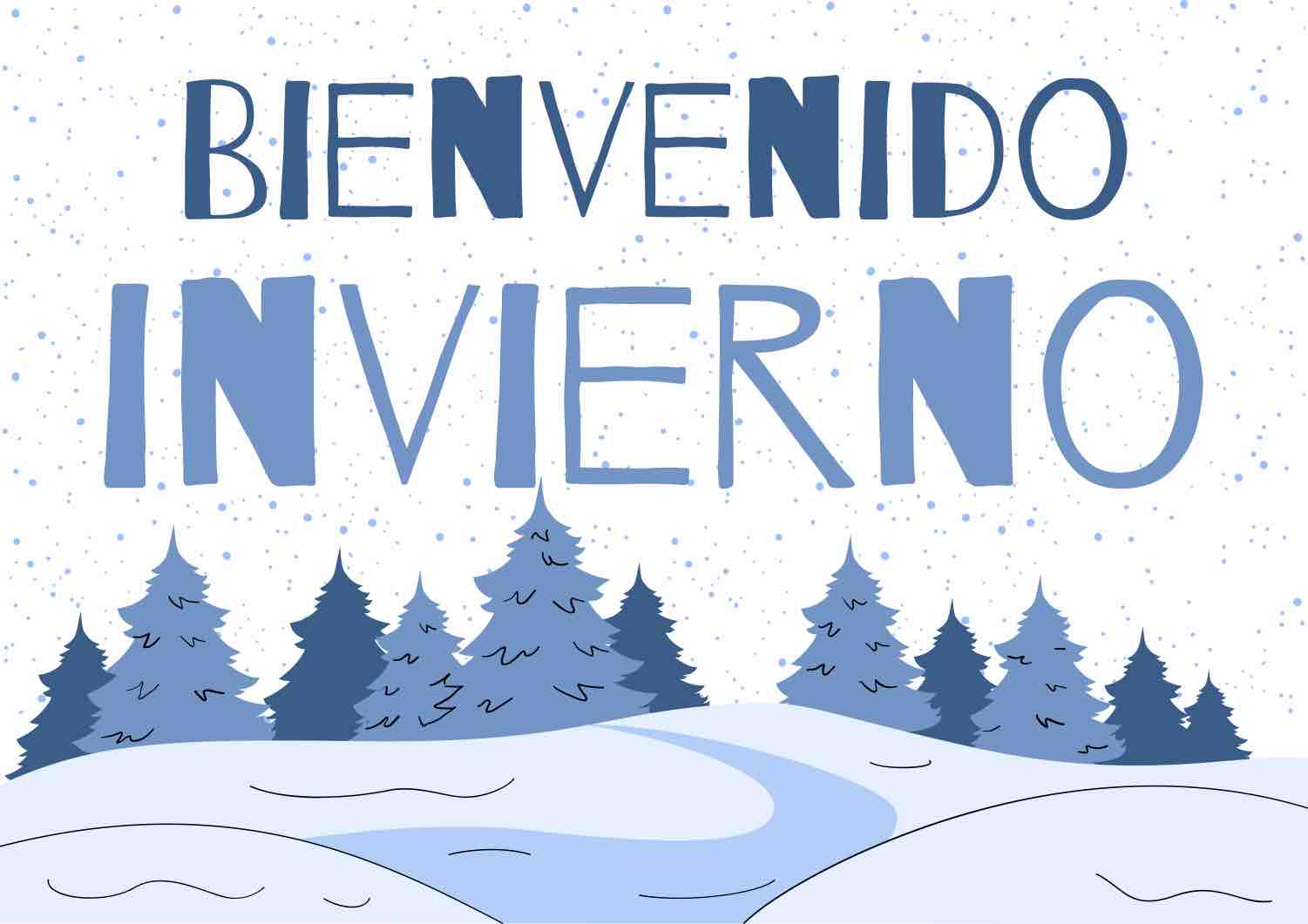 Cartel bienvenido invierno