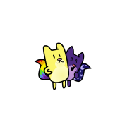 Gato Rainbow & Gata Moon